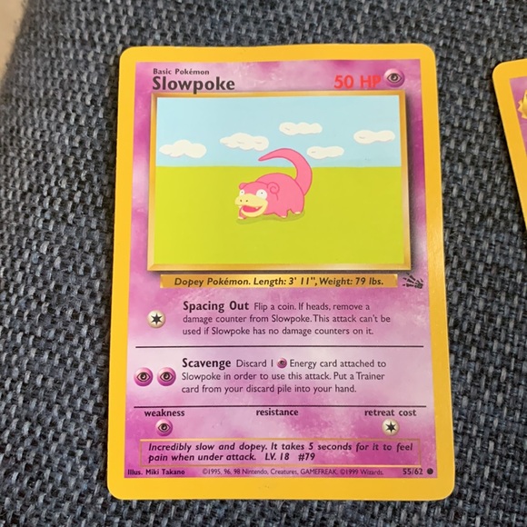 1990’s vintage Pokémon Cards Slowpoke and Slowbro - Picture 3 of 4